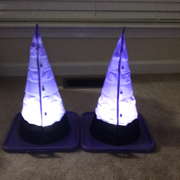 2 Halloween Light Up Cone Witch Hats! - Picture 3 of 6